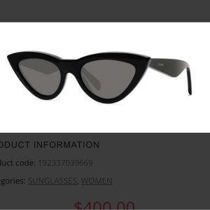 Celine Black Cat Eye acetate sunglasses